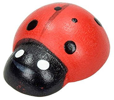 Efco – Miniatur Marienkäfer, Holz, rot/schwarz, 25 x 20 mm, 20 Stück