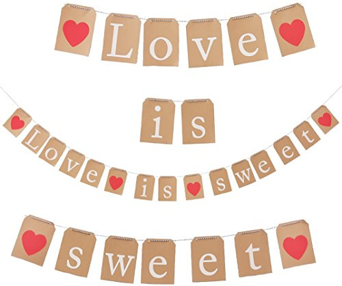 Oblique-Unique® Love is Sweet Girlande für Hochzeit Party Dekoration Junggesellinnenabschied Liebe