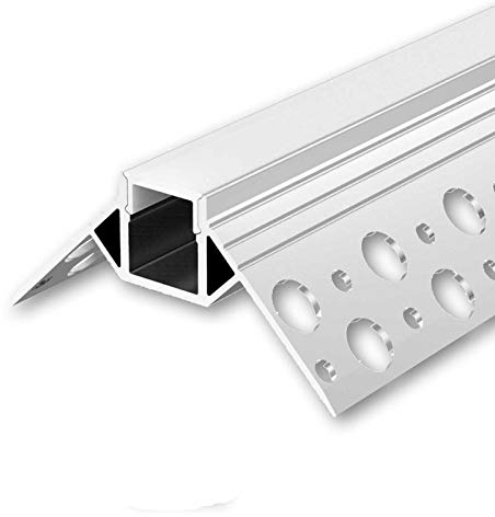 GIPA U-Profil Aluminium LED eloxiert | L - 2m x B - 1,3cm x H - 1,08cm | Alu Kanal für LED Streifen + Acryl Abdeckung milchig-weiß | Aluprofil für Stripes bis 10mm Breite + belastbar