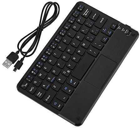 Richer-R Clavier sans Fil, Mini Clavier sans Fil Bluetooth Portable et Ultra-Mince avec pavé Tactile,Design Compact, pour PC Windows/téléphone/Tablette Android