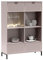Vitrine Highboard mit Schubladen inkl. Weinglashalter 2 Farben Auswahl LOFT - Serie Cashmere Creme