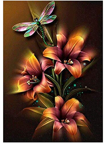 DIY 5D Diamant Gemälde Malen nach Zahlen Kit quadratisch Diamant Silber Glocke Blume Diamond Bilder Kristall Strass Stickerei Kreuzstich Kunst Handwerksbedarf Leinwand Wanddeko 30x40cm