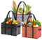 Foraineam Reusable Grocery Bags 3 Pattern Assorted Durable Heavy Duty Grocery Totes Bag Collapsible Grocery Shopping Box Bags with Reinforced Bottom