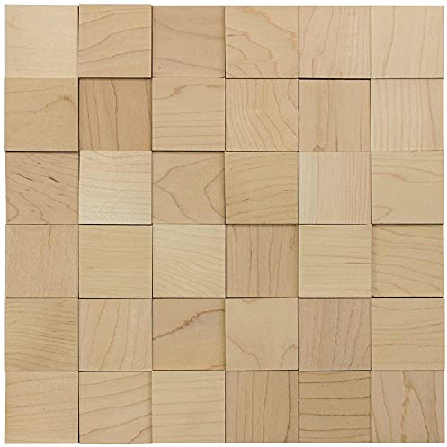 wodewa Holz Wandverkleidung selbstklebend 3D Optik Ahorn 30x30cm Wandpaneele Moderne Wanddekoration Holzverkleidung Wohnzimmer Schlafzimmer