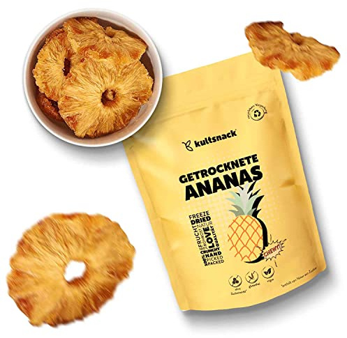 Kultsnack Getrocknete Ananas – 1000 g – Naturbelassene Premium Qualität – Ganze Ananas Scheiben ohne Zucker und Ohne Schwefel – Lecker in Bowls, Müslis und Smoothies – Ananasringe (Glutenfrei, Vegan)