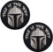 This is The Way Mandalorian Half Helmet Inspired Art Embroidered Fastener Hook and Loop Backing Tactical Moral Patch 8,9 cm 2 Stück