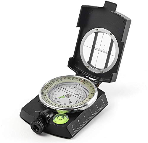 Eyeskey Multifunktionaler Militär-Kompass aus Aluminiumlegierung mit Kartenmesser, Entfernungsrechner, ideal für Wandern, Camping, Autofahren, Bootfahren, Rucksackreisen