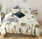GETIYA 【Neueste】 Cartoon Dinosaurier Bettwäsche 155x220 3 TLG Weiß Jungen Bettwäsche Dino Muster Tiere Bettwäsche mit Kissenbezüge 80x80 Baumwolle Wendebettwäsche mit Reißverschluss Kissenbezug 80x80