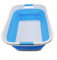SAMMART 41L Collapsible Plastic Laundry Basket - Foldable Pop Up Storage Container/Organizer - Portable Washing Tub - Space Saving Hamper/Basket (Rectangular, White/Marine Blue)
