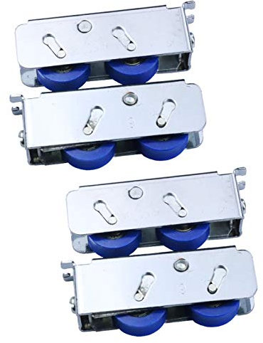 Door wheel Poleas De Aleación De Aluminio para Puertas Y Ventanas, Ruedas Deslizantes Dobles para Puertas Corredizas 757, Altura Ajustable ± 5 Mm, Rodamientos Sellados, Cuatro Juegos