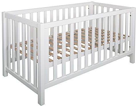 Betten-ABC Bubema Babybett Nils Classic (Größe: 60x120 cm; Farbe: Weiß lackiert)