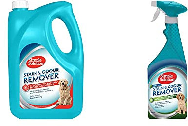 Simple Solution Dog Stain and Odour Remover, 4L & Pet Stain and Odour Remover | Enzymatic Cleaner with Pro-Bacteria Cleaning Power |Rainforest Fresh