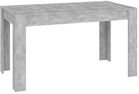 vidaXL Esstisch mit simplen Linien Küchentisch Esszimmertisch Speisetisch Tisch Esszimmer Küche Esszimmermöbel Betongrau 140x74,5x76cm Holzwerkstoff