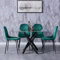 GOLDFAN Table à Manger en Verre avec 4 Chaises, Table 4 Personnes avec Chaise Moderne, Ensemble Table et Chaises Vert