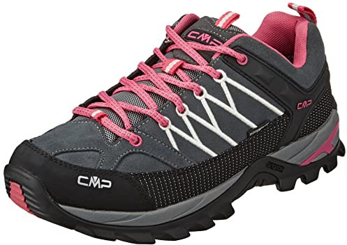 CMP Rigel Low Wmn Trekking Shoes Wp Damen Wanderschuhe, Grau Pink Hellblau Grey Fuxia Ice, 43 EU
