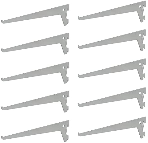 10 x siwitec Einlochträger 150 x 50 mm in Aluweiss, Regalhalter für ein Regalschienensystem