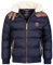 Geographical Norway Abramovitch Men - Manteau Chaud Fourrure Automne Hiver - Veste Chaude Homme Blouson Manches Longues Coupe Vent Parka Style - Cadeau Ideal Hommes (Marine 3XL-Taille 6)