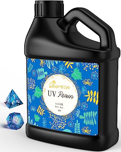 Bsrezn 1000g Bulk UV Harz Hart, Kristallklar Große UV Heilung Epoxidharz Kit Vormischung Harz UV Transparent Solar Activated Kleber für Schmuck Making Fast Aushärtung 1KG