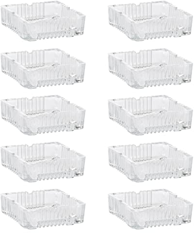 10x Glas Aschenbecher eckig 10 x 10 cm Tisch Ascher Glasaschenbecher Tischaschenbecher