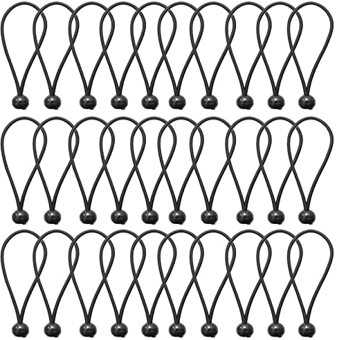 Spanngummis mit Kugel 30-stück,Planenspanner mit Kugel 20cm,Gummispanner für Planen,weidezelt,planenbefestigung,Expanderschlingen,ösen für abdeckplanen(schwar)