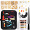 Rustark Kit de 948 piezas de suministros para hacer joyas para envolver alambre con herramientas de medición de anillos, alicates de joyería, alambres de joyería, accesorios de joyería con bolsa de