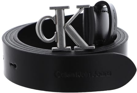 Calvin Klein Round Mono Leather Belt W100 Black