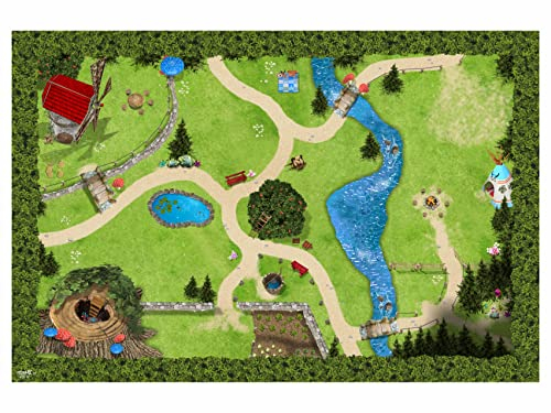 Zauberwald Tischdecke abwaschbar für Kinder | STD11 | Spieldecke 150 x 100 cm | ideales Zubehör zu Spiel-Figuren von Lego, Schleich, Playmobil, Papo, Bullyland (Zauberwald)