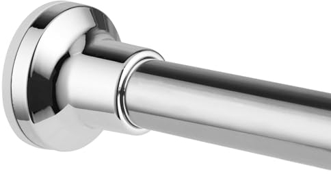 Teleskopvorhangstange zum Klemmen, Edelstahl ausziehbar Duschvorhangstange, ohne Bohren und kein Rost Teleskopstange für Badezimmerfenster, Badewanne,Duschvorhang (Sliber 72-254cm Φ25mm)