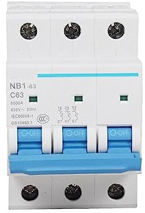 SHYISY MCB NB1-63 3P C20A 10A 25A 32A 63A 40A 2A Mini disjoncteur Miniature Basse Tension modulaire DIN Rail Protection Moteur CE (Size : 3, Color : 20A)