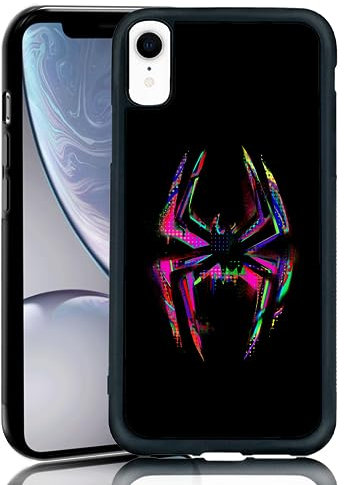 MMYAJT Morales Punk Gwen Phone Case Fit for iPhone Xr, Black Spiderverse TPU Shockproof Protective iphone Case Cute Colorful Spider Phone Case Cover Gift for Boy Girl Men Wome