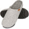 BeComfy Damen Herren Filz Hausshuhe mit Fußbett Unisex-Pantoffeln aus natürlichem Wollfilz Feste Sohle 36-46 EU (Grau, 36)