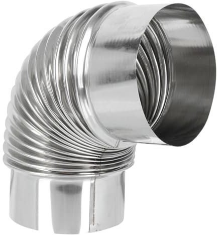 PRETYZOOM Steel Stove Chimney Flue Connector Easy Assembly for Charcoal Chimney