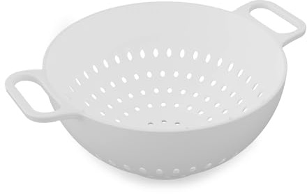 Trebonn - Helm Colander Melamine Colander with Gloss Finish (White, Large)