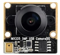 Waveshare IMX335 5MP USB Camera (B), Compatible with Raspberry Pi 5 and Jetson Orin kit, 2K Video Recording, Better Sensitivity in Low-Light Condition, Fixed-Focus Wide Dynamic Range