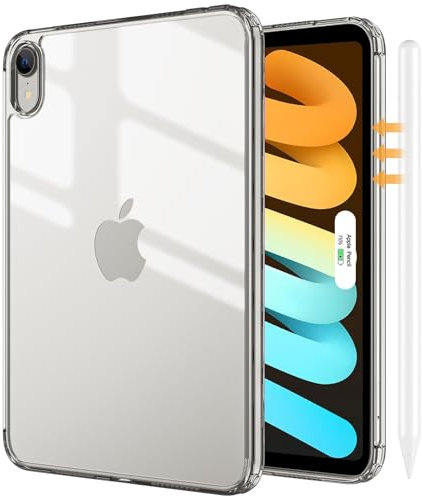 ProCase Transparent Hülle für iPad mini 7 Gen(A17 Pro) 2024 / Mini 6 Gen 8,3 2021, Slim Leicht Transparenter Rücken Cover für iPad mini 7/6 8,3 Zoll -Transparent Grau