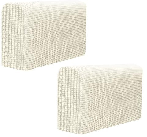 Zerodeko 2stücke Elastische Sofa Armlehnenbezüge Für Zuhause Und Büro Beige rutschfest Pflegeleicht Für Verschiedene Wohnstile Langlebig Und Hautfreundlich