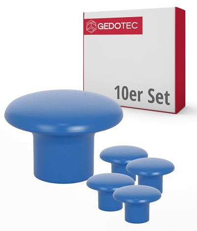 Gedotec Möbelknöpfe für Kinderzimmer | Durchmesser 32 mm | Farbe Dunkelblau | 10 Stück | Möbelgriffe Kunststoff | COLOUR | Schrankknöpfe bunt | Möbelknauf Kinder | moderne Griffe Möbel | Schrankknauf