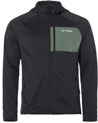 VAUDE Men's Tekoa Fleece Jacket II, funktionelle, sehr bequeme Fleece Jacke, Passform: Slim fit, black/agave, 3XL
