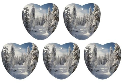 5 Pcs Car Air Fresheners Hanging Air Freshener Snow Covered Pine Trees Hanging Scented Cards Fragrance Scented Cards for Car Car Aromatherapy Tablets for Car