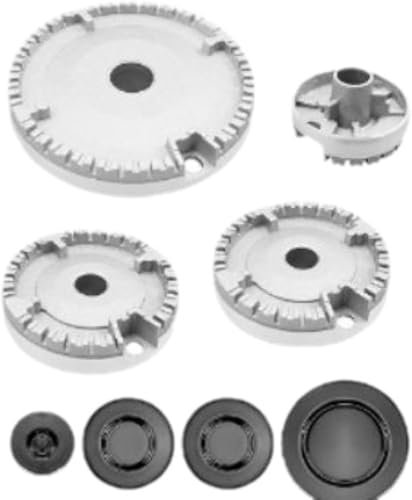Eivdru Set di bruciatori per Piano Cottura, Set di Cappelli universali per fornelli a Gas, Coperchio per fornello, Set di Cappucci per bruciatore a Gas per la Maggior Parte dei fornelli a Gas