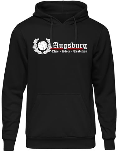 UGLYSHIRT Augsburg Ehre und Stolz Herren Kapuzenpullover | Fussball Stadt Sport Skyline Augsburg Pullover Augsburg Trikot Fanartikel Augsburg Hoodie | M2