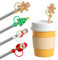 Christmas Straw Covers Cap Toppers Compatible with Stanley 30&40 oz Tumbler Cups,Reusable Cute Silicone Straw Tips Lids Protectorsfor Stanley Cup,Drinking Straw Tip Covers