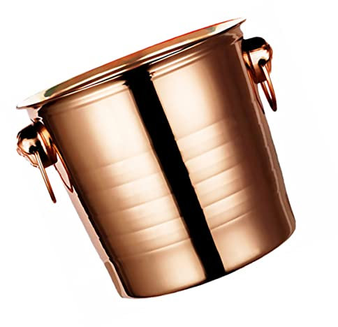 Ciieeo Rose Gold Stainless Steel Ice Bucket 5l Double Wall Insulated Party Ice Barrel Lid for and Beer for Home Bars and Gatherings