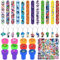 86Pcs In-side Out Regalo per Feste di Compleanno, Gadget Compleanno Bambini Kit, Portachiavi per Bambini, Braccialetti Slap, Adesivi Impermeabili, Timbri Bambini, Cartoon Compleanno Regalo Bambini