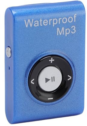 Plyisty IPX8 wasserdichte MP3 -Player, Musikplayer mit Rückenclip, Eingebaut in 8 GB Speicher, Unterwasser -MP3 mit Kopfhörer Zum Surfen, Schwimmwassersport, Laufen (Blue)