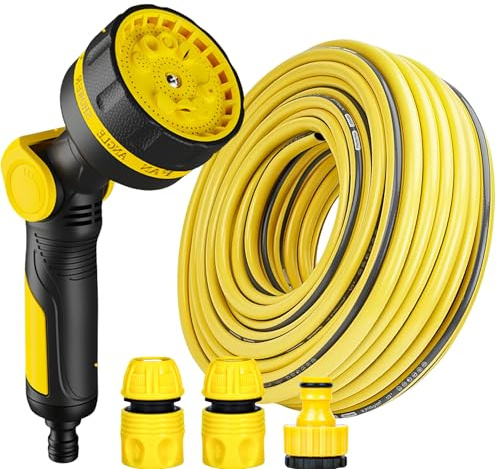 Comfort Schlauch 13 mm (1/2 Zoll), 10m,20m,30m knickfrei, Garden Hose SchlauchGartenschlauch,Schlauch Kreuzgewebe,mit Anschlüsse aus von 3/4 Zoll und 1/2 Zoll, 10-Funktions-Spray (10M/10Meter)