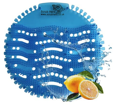 10 Pack - Urinal Screen Deodorizer | Anti-Splash Urinal Mats with Slanted Bristles | Odour Eliminator & Toilet Freshener | Long-Lasting 30 Days | Fits All Urinals Inc Waterless (Blue, 10 Pack)