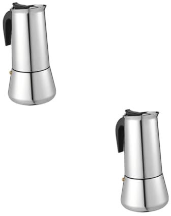 TOPPERFUN 2 Stck. Kanne Kaffee Espressomaschine Kaffeemaschine Kaffeekannen, Herdplatte kaffeepadmaschine Wasserkocher für Kaffee rostfreie Kaffeekanne Rostfreier Stahl