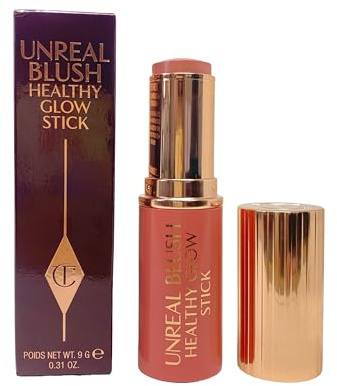 Charlotte Tilbury Unreal Healthy Glow Blush Stick - Buildable Cream Makeup with a Skincare-Infused Formula - Easy to Use, Blendable & Leaves Skin with a Luminous Sheen - Peachy Glow