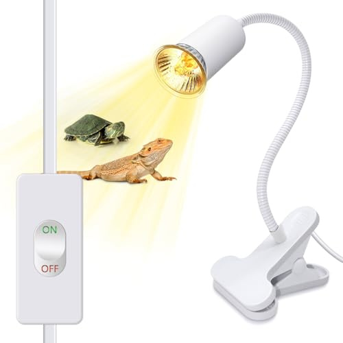 Tortoise Heat Lamp Reptile Heating Lamp Terrarium Heat Lamp for Reptile Turtle Lamp UVA UVB Aquarium Basking Light 360°Rotatable Ceramic Bulb Holder with 2.4M Cable Tortoise Accessories (No Bulb)